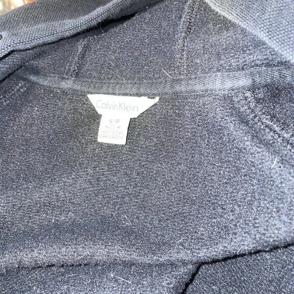 Calvin Klein 1/4 Zip Black Hooded Pull Over Sweater Women's Size S - Picture 5 of 6